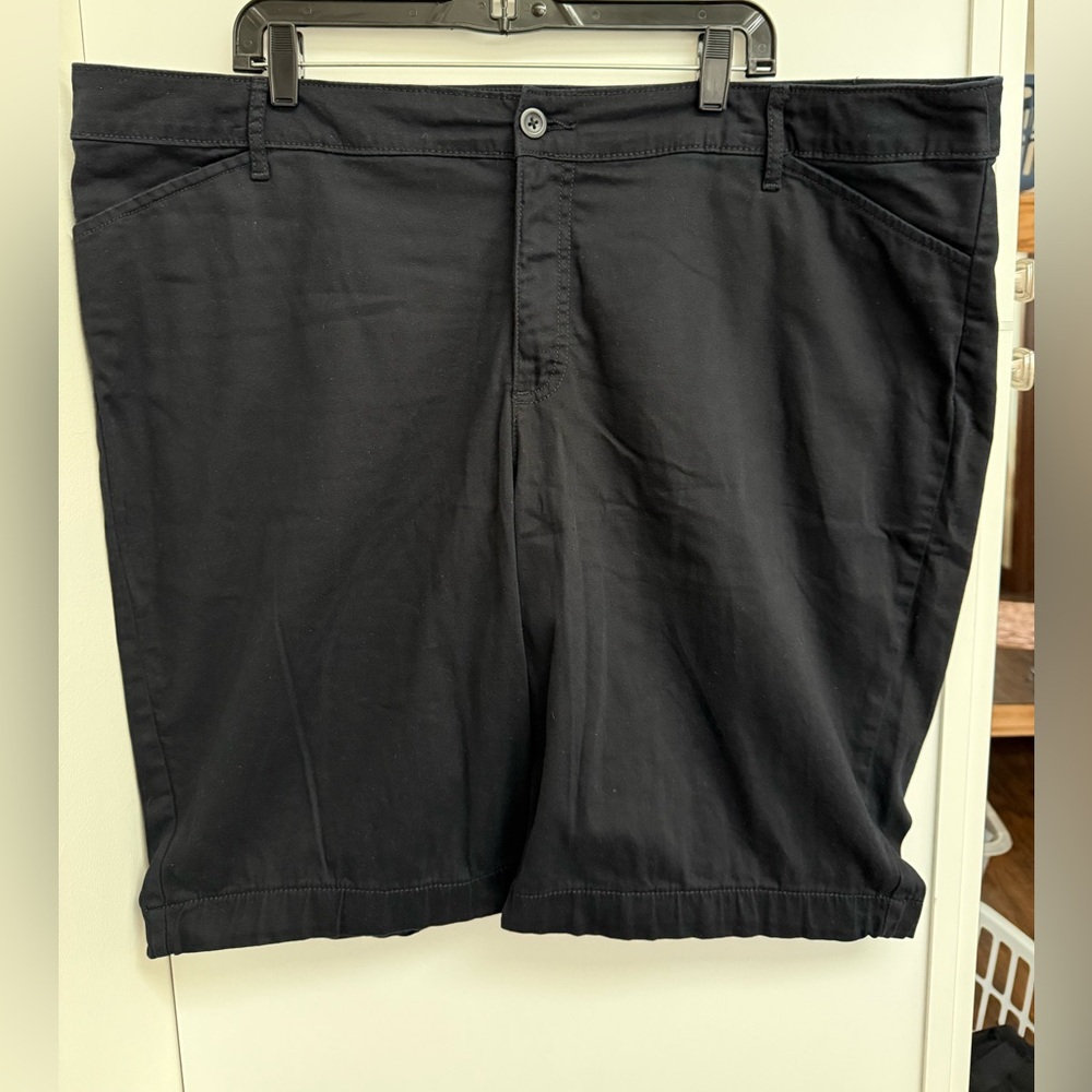 St. John's Bay Black Flat Front Bermuda Shorts